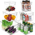 Sorbus Clear Plastic Storage Bins - Fridge Organization and Storage Solution, Acrylic Kitchen Cabinet and Pantry Organizer, Fridge Organizer Bins in 3 Sizes (6 Pack: 2 Small, 2 Medium, 2 Large)