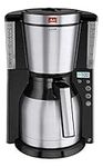 Melitta 6738044 Filter Coffee Machine with Insulated Jug, Timer Feature, Aroma Selector, Look Therm Timer Model, Black/Brushed Steel, 1011-16