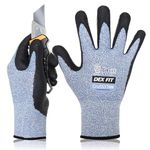 DEX FIT 15-Gauge Level 4 Cut Resistant Gloves Cru553 Thin, 3D Comfort Ultra Soft, High-Dexterity for Precision Feel, Blue X-Large 1 Pair