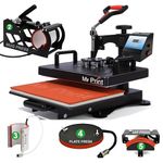 MY PRINT | Heat Press 5 in 1 Digital Multi Functional | DTF PRINTING | Sublimation Printing | Vinyl Printing Machine for T-Shirts [Any Flat Product] with Cap Press, Plate Press, 11Oz Mug Press, with extra Mug Attachment | 12x15 Inch | For Business Supplies [Teflon Attached] (with SLIDER 5in1)