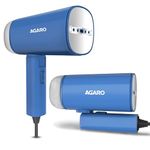 AGARO Elegant Handheld Garment Steamer, Horizontal & Vertical Use, Foldable, Fast Heat, 1200W, 170 ML Water Tank, Blue.