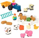 Battat Farm Animal Play Set - 25 Toy Farm Animals, Fences, Farmers, Tractor, Trailer & More for Toddlers 18 Months+ - Farm Playset