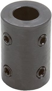 Climax Metals RC-050-4H@90 Black Oxide Plated Mild Steel Rigid Coupling, 1/2" Bore, 1" Outside Diameter, 1-1/2" Length, 1/4"-20 x 1/4" Set Screw