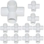 15Pack 4-Way Elbow PVC Fittings, Heavy Duty 3/4Inch Side Outlet Tees, Furniture Grade Corner Fittings for Building PVC Furniture Greenhouse Shed Pipe Fittings Tent Connection