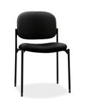 HON Scatter Guest Leather Stacking Chair Office Furniture, (VL606), Black Fabric, Armless