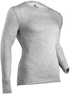 Indera Men's Two-Layer Performance Thermal Underwear Crew Top, Heather Grey, Large