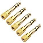 VSKEY [5Pack] (1/4 inch ) 6.35mm Male to 3.5mm Female Stereo Audio Adapter For Headphone,Microphone,Amplifier,Guitar,Sound Console Convertor