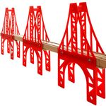 Train Bridge, OrgMemory 3 Suspension Bridge, Wooden Train Bridge, Train Tracks Compatible with All Major Brands