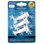 PME SF709 Set of 3 Mini Snowflake Plunger Cutters, White, 3 x 9.3 x 14.2 cm