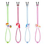 CHEERYMAGIC Kids Glasses Strap, 4PCS Eyeglasses Straps Sunglasses Strap Boy Girl, Unicorn Rainbow Adjuster Eyewear Retainer, Glasses Holder Strap Spectacles Cord Mask Chain Lanyard Cord A9DJSYJD (2)