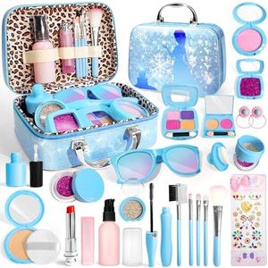 INNOCHEER Pretend Makeup for Toddlers, Fake Play Makeup for Little Girls, Frozen Toy Makeup Set for Girls, Birthday Christmas Princess Gifts Toddler Girl Toys Age 2 3 4 5 6 7 8 (Not Real Makeup)