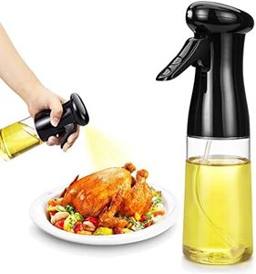 Rayhee Oil Sprayer for Cooking, Olive Oil Sprayer Mister, 200ml Glass Oil Spray Bottle, kitchen Gadgets Accessories for Air Fryer,Canola Oil Spritzer, Widely used for Salad Making,Baking Frying, BBQ