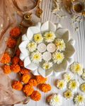 RITUALISTIC Lotus Marble Urli (White) | Multi- Utility Flower Shape | Uruli For Flower Decoration | Stone Urli Bowl For Home Decoration | Kitchen Decor | Bowl For Decoration, 1 Liters