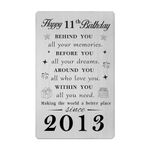 Gezxin Happy 11th Birthday Card for Girl Boy-Sweet 11 Year Yr Old Birthday Gifts for Her Him- Personalised 2013 Bday Presents Keepsake for Women Men Teen Girls Boys Teenager