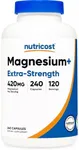 Nutricost Magnesium+ Extra Strength 420mg, 240 Capsules - 120 Servings. Magnesium Oxide and Glycinate - Non-GMO, Gluten Free, Vegan Friendly