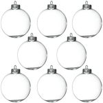 12Pcs Clear Glass Ball Ornaments 3.15 Inch for Crafts DIY, Large 80mm Fillable Ornaments, Clear Ball Ornaments for Christmas Tree Decoration by 4E's Novelty