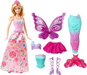 Barbie Doll and Fairytale Dress-Up Set, Clothes and Accessories for Princess, Mermaid and Fairy Characters, Kids Toys and Gifts​