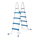 Funsicle 52 Inch SureStep 3 Stair Lightweight Steel Outdoor Above Ground Swimming Pool Ladder with Non Slip Feet for Outdoor Use, Blue/White