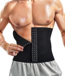 TAILONG Men Waist Trainer Belt Workout for Body Weight Loss Fitness Fat Burner Trimmer Band Back Support (Black, S)