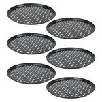 MANCHAP 6 PCS 12 Inch/ 32cm Pizza Tray, Non-Stick Pizza Pans with Holes, Round Pizza Crisper Pan Perforated Oven Tray for Restaurant Baking