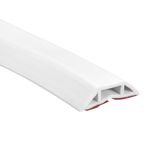 uxcell D40 6.6ft Floor Cord Cover, PVC Cord Cover Floor, Wire Cover for Extension Cords, Protect Wires & Prevent Cable Trips, Hole Width: 0.55", White