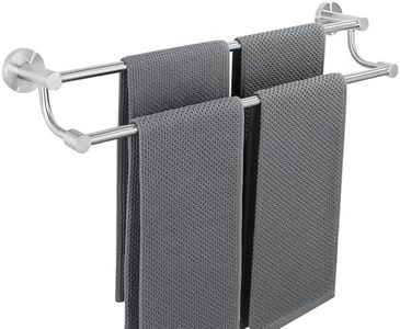 Alise Double Towel Bars, Towel Racks for Bathroom, Wall Mount Towel Holder, SUS304 Stainless Steel Towel Rack，Double Towel Rod Towel Hanger, 24 Inch Towel Rail,Brushed Nickel, GOY4600-LS