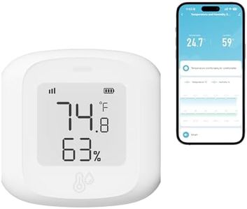 ORYZIC Temperature & Humidity Sensor (Wi‑Fi 2.4GHz) – Indoor Thermometer Hygrometer with App History, Battery Powered