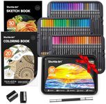 Shuttle Art 80 Colours Professional Colouring Pencils, Soft Core Coloured Pencil Set with 1 Colouring Book,1 Sketch Pad, 2 Sharpener, 1 Pencil Extender, Perfect for Artists Adult Beginners Drawing