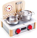 6pc Hape 2in1 Kitchen & Grill Set Kids 3y+ Cooking Wooden Toy w/Hotplates