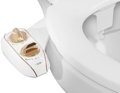 LUXE Bidet NEO 120 Plus - Only Patented Bidet Attachment for Toilet Seat, Innovative Hinges to Clean, Slide-in Easy Install, Advanced 360° Self-Clean, Single Nozzle, Rear Wash (Gold)