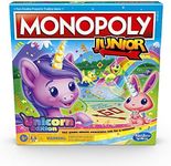 Monopoly Junior: Unicorn Edition Board Game for 2-4 Players, Magical-Themed Indoor Game for Kids Ages 5 and Up, English