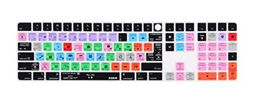 XSKN Logic Pro hotkey Silicone Keyboard Cover Skin for 2021 Released Apple iMac M1 24" Magic Keyboard with Touch ID and Numeric Keypad A2520 Keyboard - EU&US Layout (Not Suite Others Model)