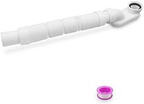 Bathtub Shower Drain Pipe, Low Profile Flat 1 1/2 P Trap Kit, Flexible Freestanding Tub Drain for Bath