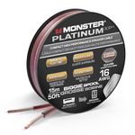 Monster 16 AWG Speaker Wire: Advanced Performance XP Speaker Cable 50 FT Spool with Copper Speaker Wire Clad Aluminum (CCA) Audio Wire Construction - Easy to Strip & Install Speaker Cables