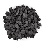 Onlyfire Black Lava Rock 10 Pounds Volcanic Lava Stones for Indoor Outdoor Fire Pits Fireplaces Gas Grill and Landscaping, 0.8-1.2 Inch