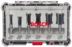 Bosch Professional 6 Piece Router Bit Set, With Straight Bits, Shank Size 8mm, Suitable For Gof 130 Router