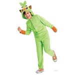 Disguise Grookey Pokemon Kids Costume, Official Pokemon Hooded Jumpsuit with Ears, Classic Size Small (4-6), Multicolored