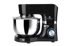 Rossmann Stand Mixer, Professional 2000 Watts 100% Pure Copper Motor, 6 Lit removeable SS Bowl, 4 Safety Features, Metal Gears & Planetary Rotation, Teflon Coated Accessories, Black