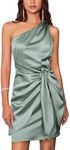 GRACE KARIN Womens Summer Dresses Sleeveless Party Dress One Shoulder Formal Cocktail Mini Dress Green