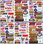 6 Sheets Dirt Bike Stickers Car Racing Decal Brand Logo Motocross Motorcycle Sponsoered Truck Bicycle Bike Graphic Stickers Flame Tattoo Symbol