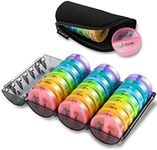 ［Upgrade］ Monthly Pill Organizer 2 Times A Day,One Month Pill Box AM PM,Daily Pill Cases Large 4 Week,Medication Organizer 28 Days Dispenser for Pills,Fish Oils, Vitamin,Supplement(Rainbow)…