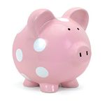 Child to Cherish Polka Dot Piggy Bank, Large, Pink