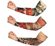 Navkar Crafts ? Assorted Arm Warmers Tattoo Sleeves Multicolour Pack of 3 for Men and Women