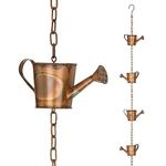 Wisyurt Steel Leaf Rain Chain, Garden Mom, Gutters, Rain Catcher for Downspout with Adapter, Thick Flower Cups A