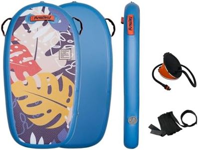 FunWater Bodyboard - Tabla inflable de 43 pulgadas, tabla de surf con núcleo de PVC ultraligero, adecuada para playas, piscinas, con correa de muñeca envuelta, plegable, estrella de mar