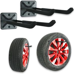 Wallmaster Wall Mount Garage Hooks, 2Pcs Heavy Duty Tool Organizer, 12.4inch Tool Hanger Long Utility Storage Hooks for Hanging Tire, Chair, Ladder, Garden Tools, Strollers and More
