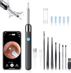 Ear Wax Removal - Earwax Remover Tool with 8 Pcs Ear Set - Ear Cleaner with Camera - Earwax Removal Kit with Light - Ear Camera with 6 Ear Spoon - Ear Cleaner for iOS & Android