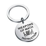 WSNANG Math Gift Weapons of Math Instruction Keychain Funny Math Geek Gifts for Mathematician Math Teacher Math Student, Math Keychain, 1.18inch