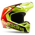 Fox V1 Statk Motocross Helmet - Red / Yellow L