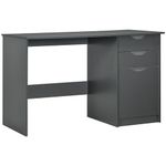 HOMCOM Computer Desk with Drawers, High Gloss Home Office Desk with Storage Cabinet, Study Workstation, 120 x 60cm, Grey